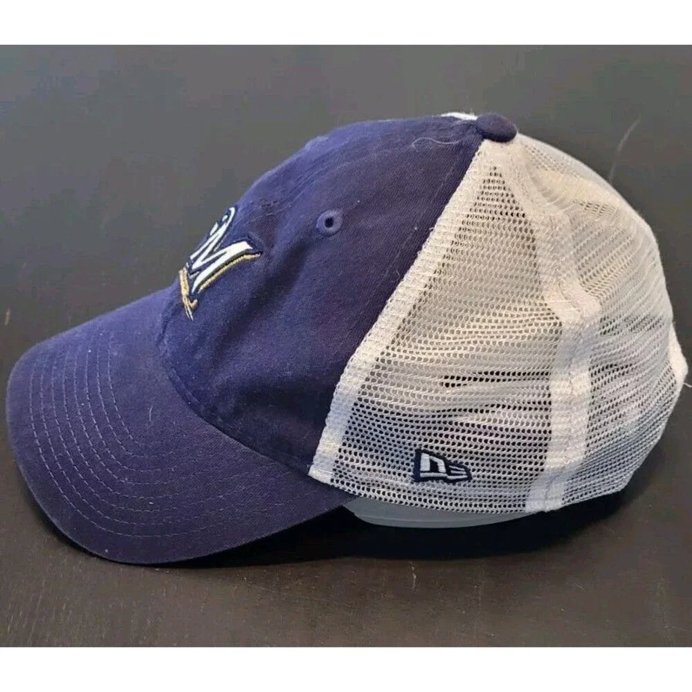 Milwaukee Brewers Hat Cap Snapback Blue White New Era MLB Baseball Women's